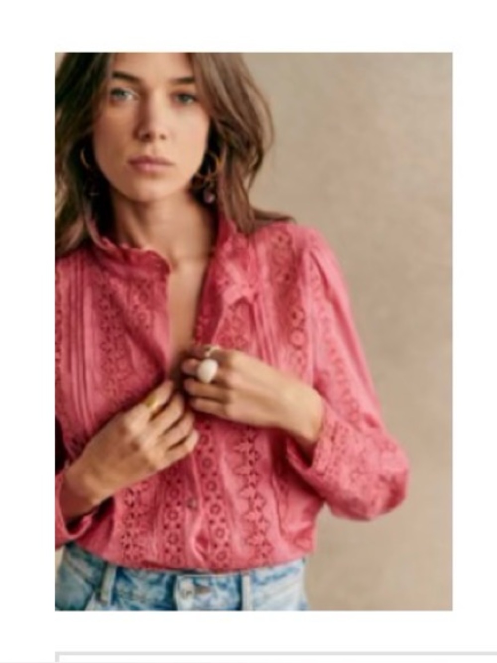 Sezane Rym Shirt Light Rosewood - Size 4 - Picture 2 of 2